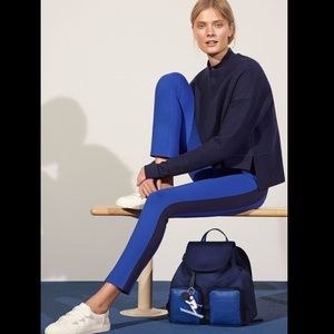 Tory Burch Sport Blue Striped Cropped Flare (XS)